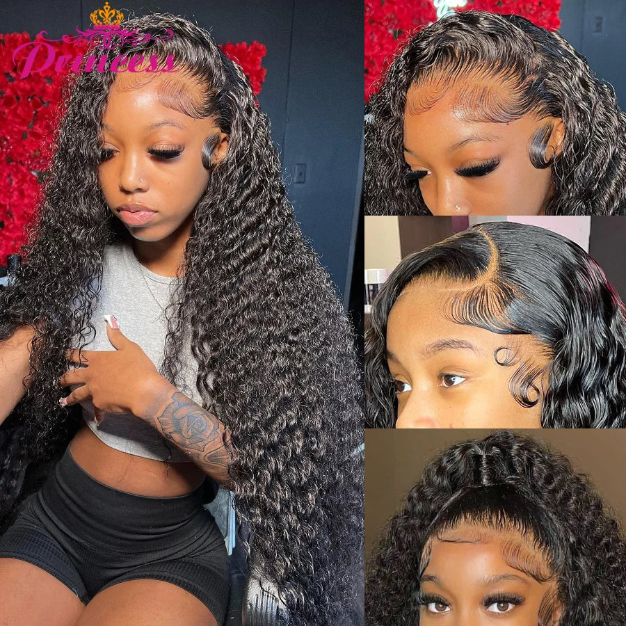 Princess Hair Hd Lace Wig 13x4 Human Hair Brazilian Curly Lace Front Human Hair Wig With Pre plucked Hairline