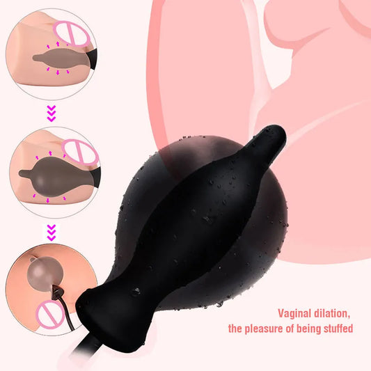 Inflatable Anal Butt Plug Pump Realistic Big Penis Suction Cup Dildo Sex Toys For Women Anus Dilator Female Masturbator Lesbain
