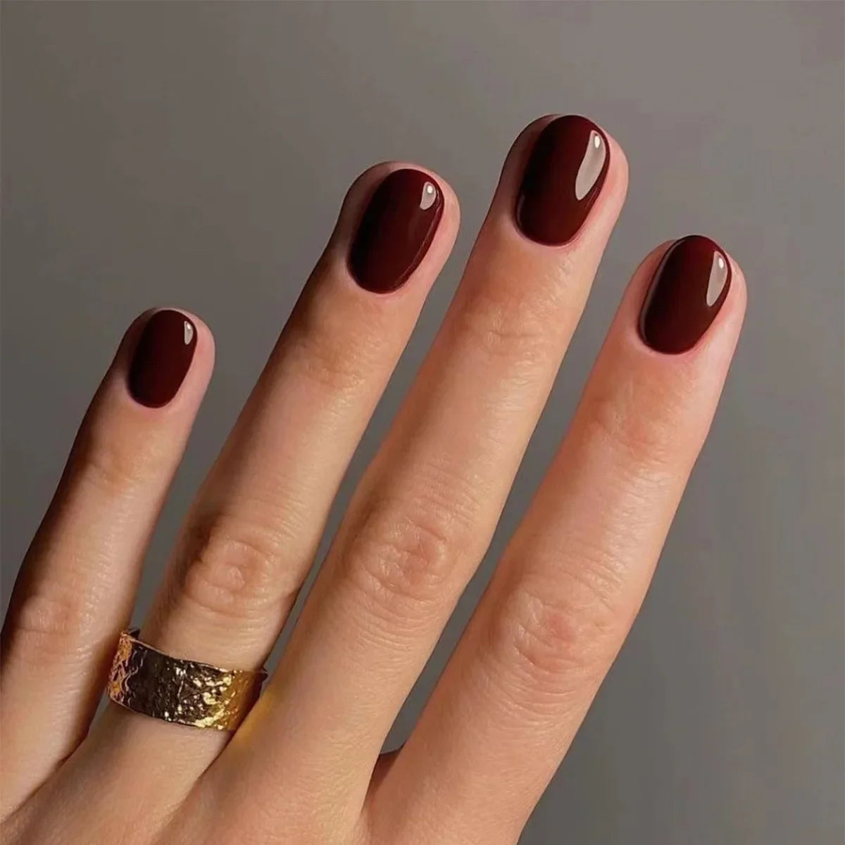 Solid Press-On Nails, Square Short