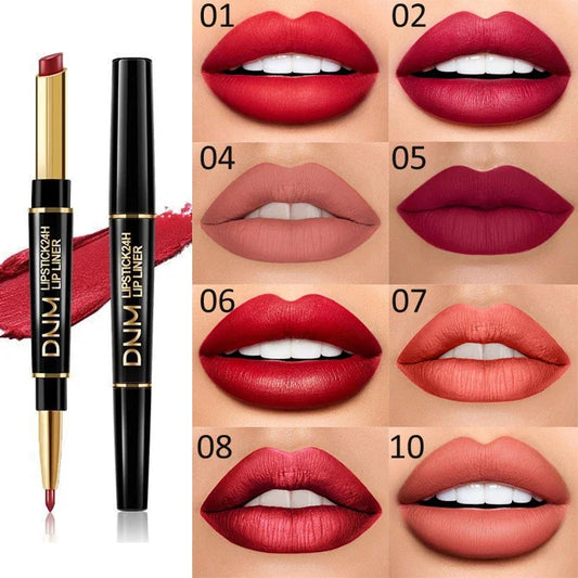 2 In 1 Double Head Lip Liner Pencils Lipstick Waterproof Long Lasting Moisturizing Pigments Lip Cosmetics Matte Lip Stick Makeup