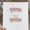 Pearl Drop French Press-On Nails, Oval Short
