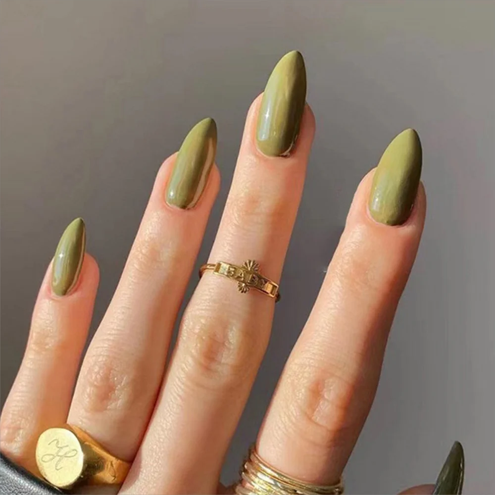 Lacquer Press-On Nails, Almond Medium