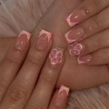 Blossom French Press-On Nails, Square Medium