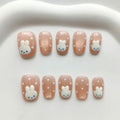 Rabbit Dot Press-On Nails, Square Short