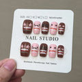 DoMo Heart Press-On Nails, Square Long