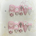 Gyaru Cross Press-On Nails, Almond Long