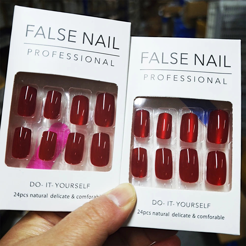 Cat Eye Press-On Nails, Square Medium