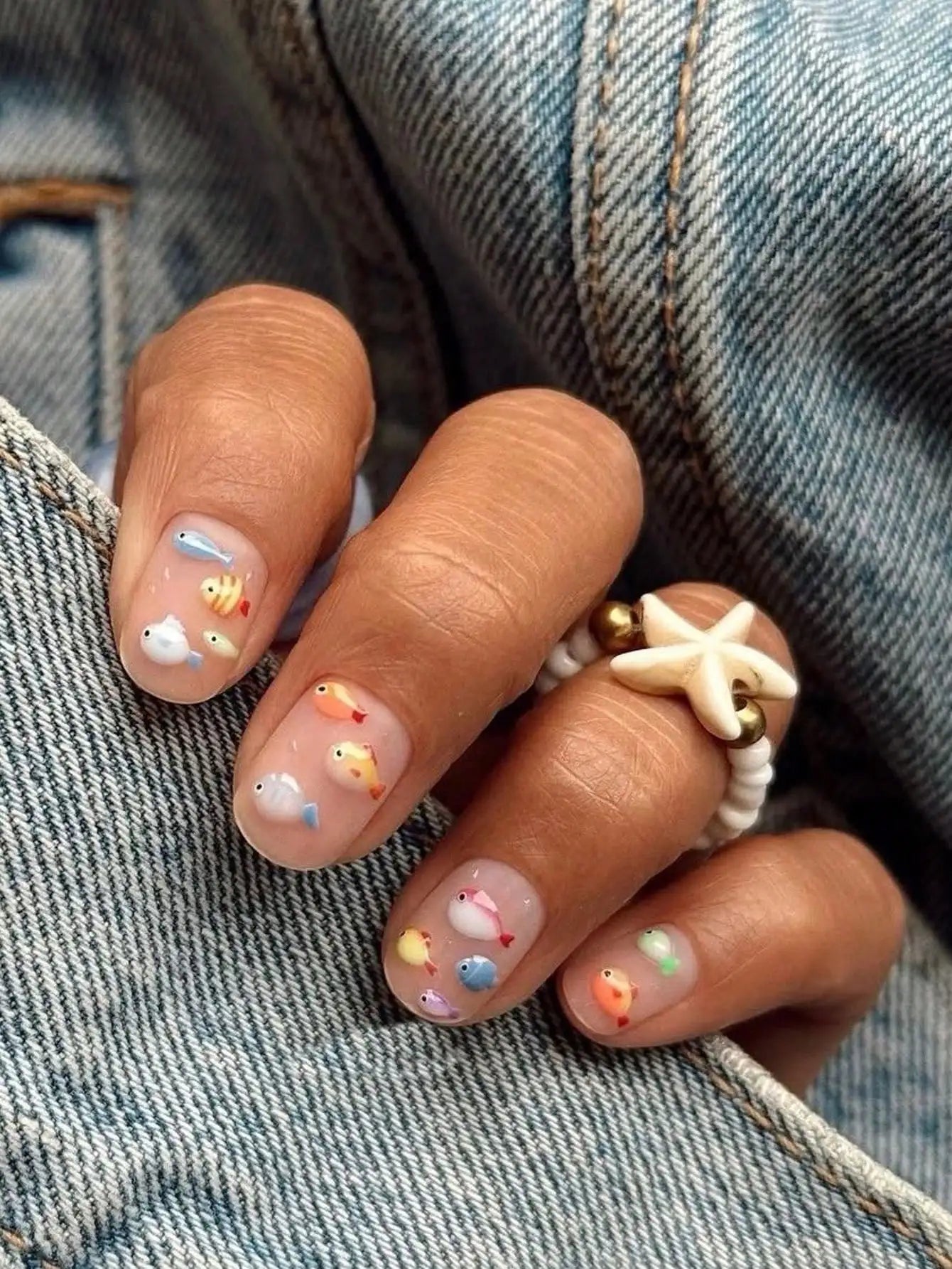 Chrome Bow French Press-On Nails, Square Short