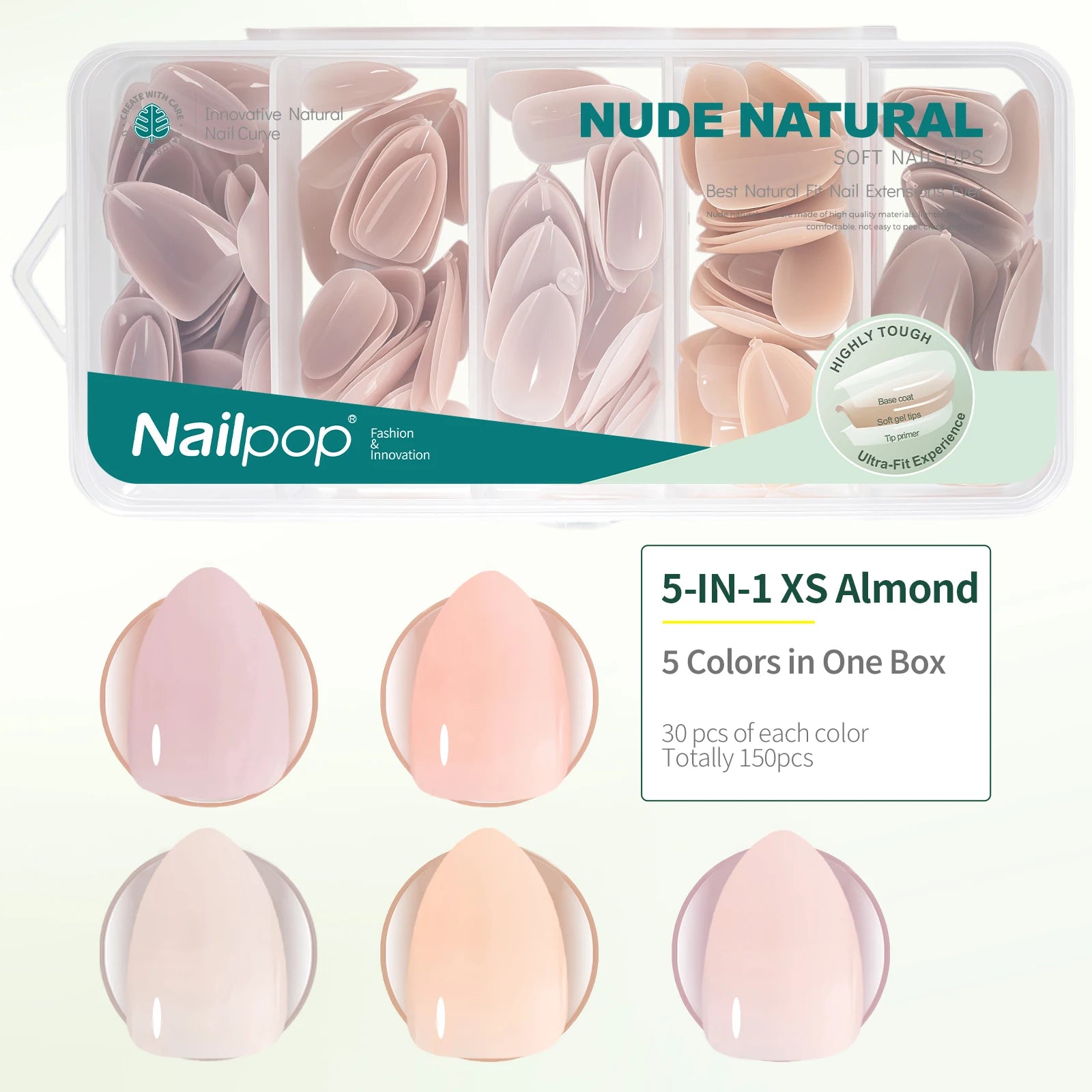 Ultra Fit Nude Press-On Nails, Square Short