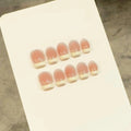 Simple Nude French Press-On Nails, Square Short