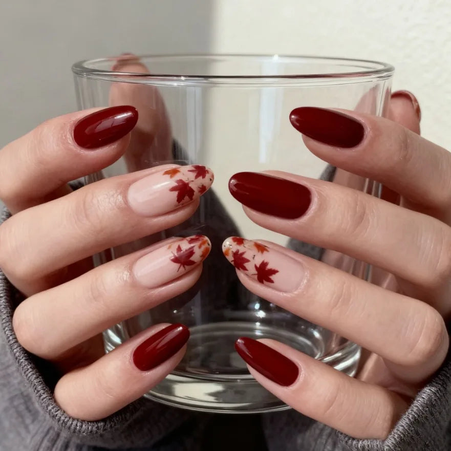 Ember Press-On Nails, Coffin Medium
