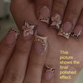 Leopard Flower Press-On Nails, Square Short
