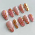 Gilded Blush Press-On Nails, Almond Medium