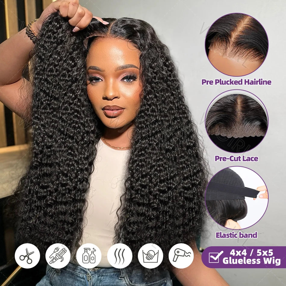 250% 13x6 HD Loose Deep Wave Lace Frontal Wig Brazilian Curly Water Wave 13x4 Lace Front Wig 5x5 Closure Wigs For Women