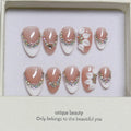 Nude Pearl Cat Eye Press-On Nails, Almond Medium