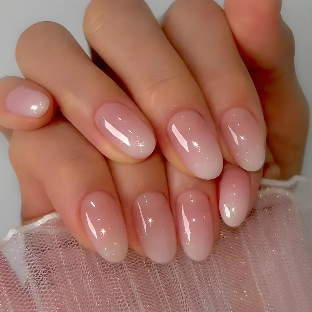 Bare Press-On Nails, Almond Medium