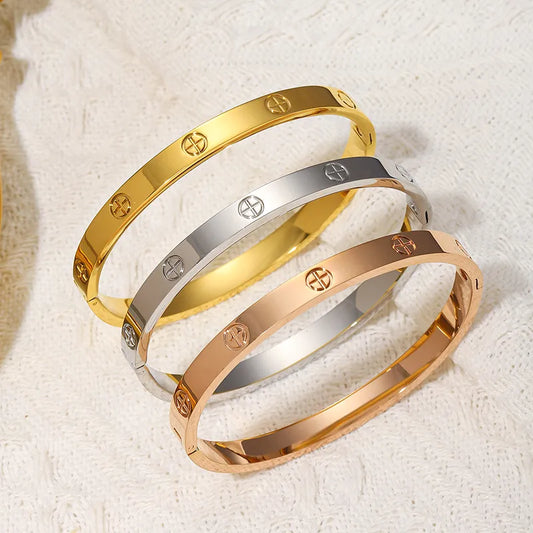 Bangle Gold Color Waterproof Stainless Steel