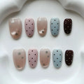 Gilt Dot Press-On Nails, Almond Short