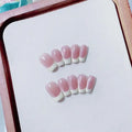 Rose French Press-On Nails, Square Short