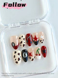 Billiard Press-On Nails, Almond Short