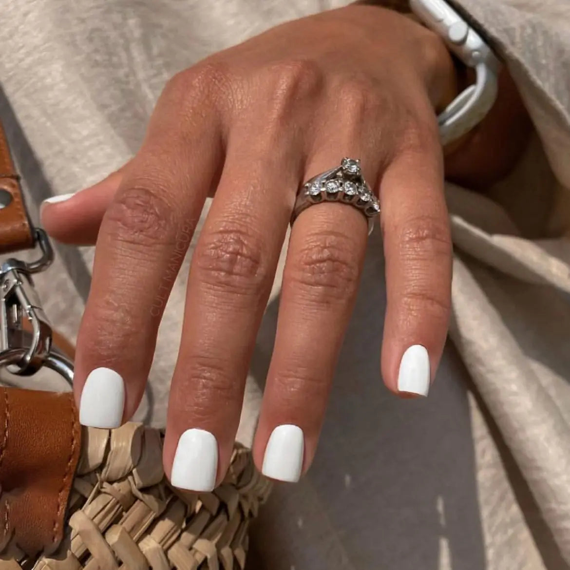 Solid Press-On Nails, Square Short