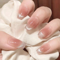 Pearl Bow Press-On Nails, Coffin Medium