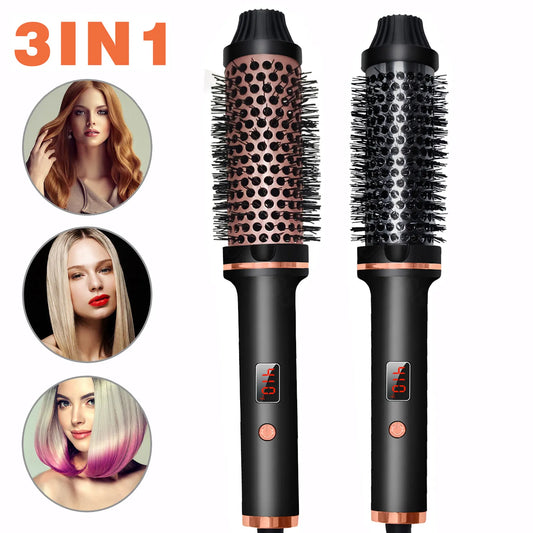 Professional 3 In 1 Fast Heat Curly Hair Iron Tools Devices Speeds 410 F Multifunctional Hair Styling Appliances Brush for Women