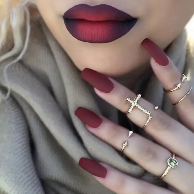 Matte Press-On Nails, Almond Medium