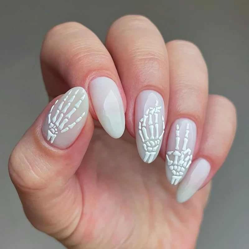 Frost Web Press-On Nails, Almond Long