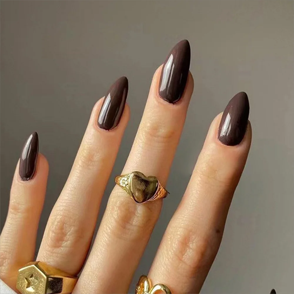 Lacquer Press-On Nails, Almond Medium
