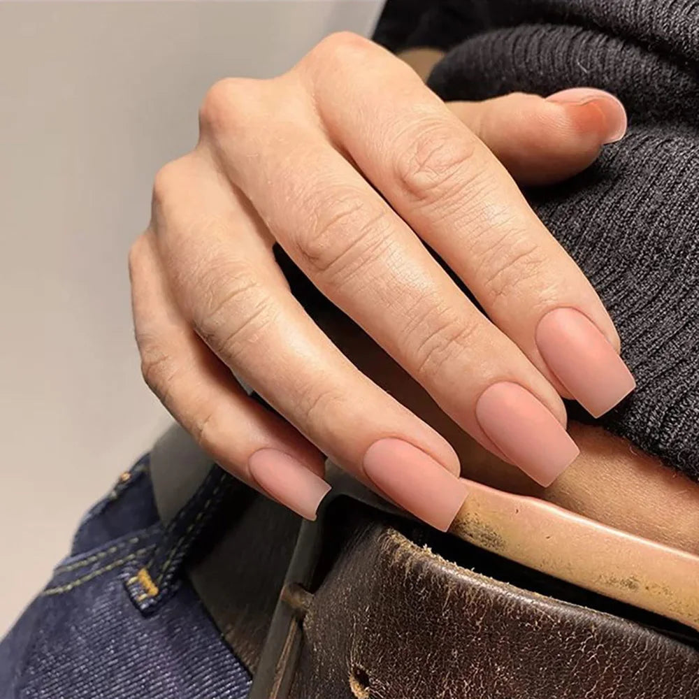 Matte Press-On Nails, Almond Medium