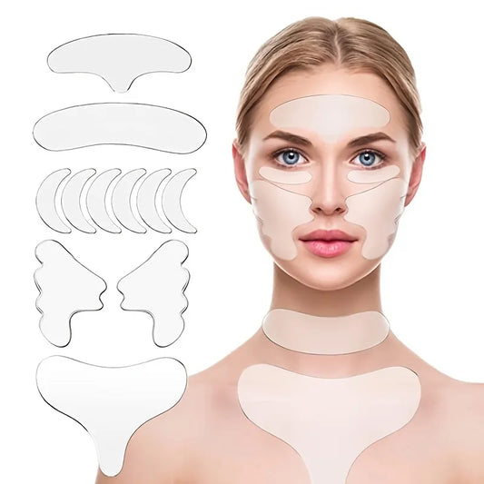 Reusable Silicone Anti-Wrinkle Pad Patch Face Neck Wrinkle Removal Patch Pad Facial Skin Lift Anti Aging Facial Beauty Tools