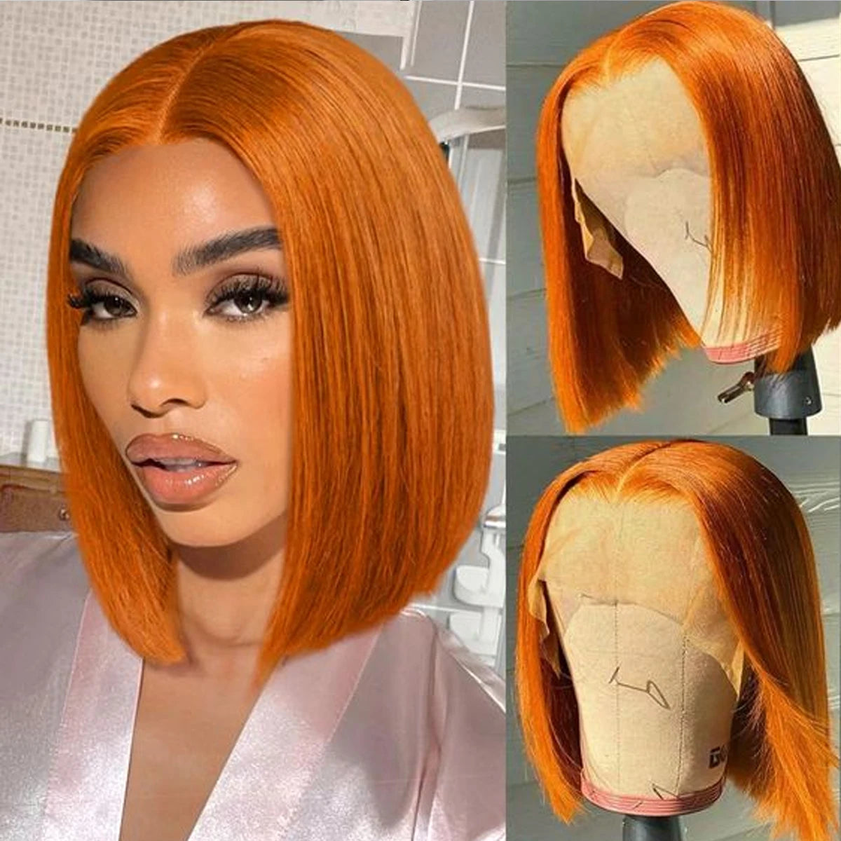 250% Brazilian Bone Straight Short Bob 13x4 Lace Frontal Human Hair 13x6 HD Transparent Lace Front 5x5 Closure Bob Wig For Women