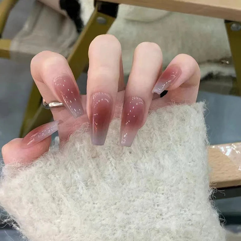 Ember Press-On Nails, Coffin Medium