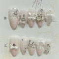 Musical Lace Press-On Nails, Almond Medium