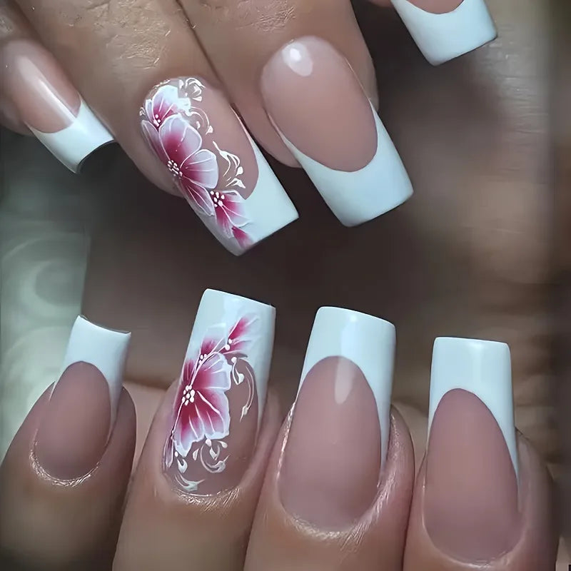 Classic Ballerina French Press-On Nails, Coffin Medium