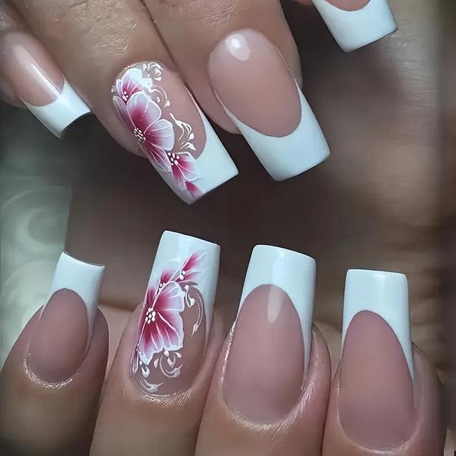 Classic Ballerina French Press-On Nails, Coffin Medium