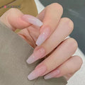 Bare Ballerina Press-On Nails, Coffin Long