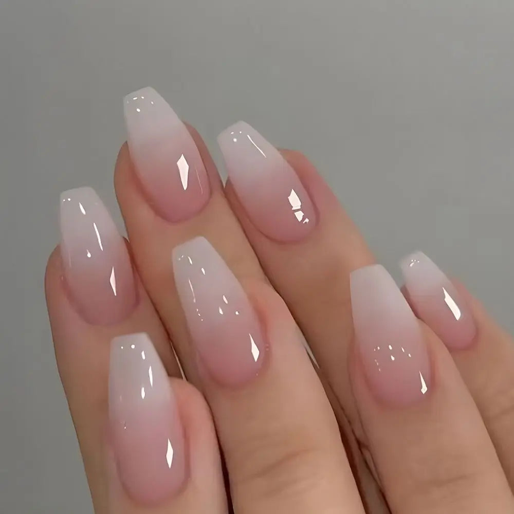 Ombre Ballerina Press-On Nails, Coffin Medium