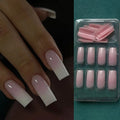 Coral Lacquer Press-On Nails, Coffin Long