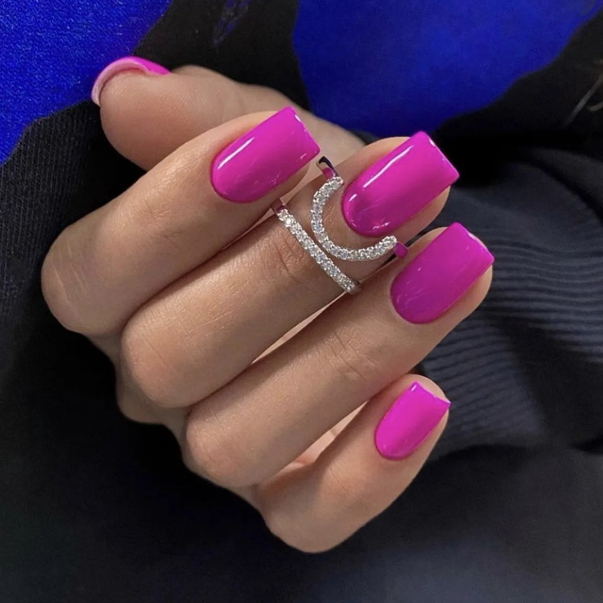 Solid Press-On Nails, Square Short