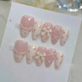 Sweet Pearl Press-On Nails, Coffin Medium