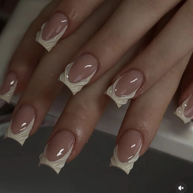Star Chain French Press-On Nails, Square Short
