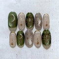 Olive Gilt Press-On Nails, Almond Medium