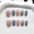 Mermaid Cat Eye Press-On Nails, Square Short