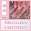 Korean Bow Press-On Nails, Square Long