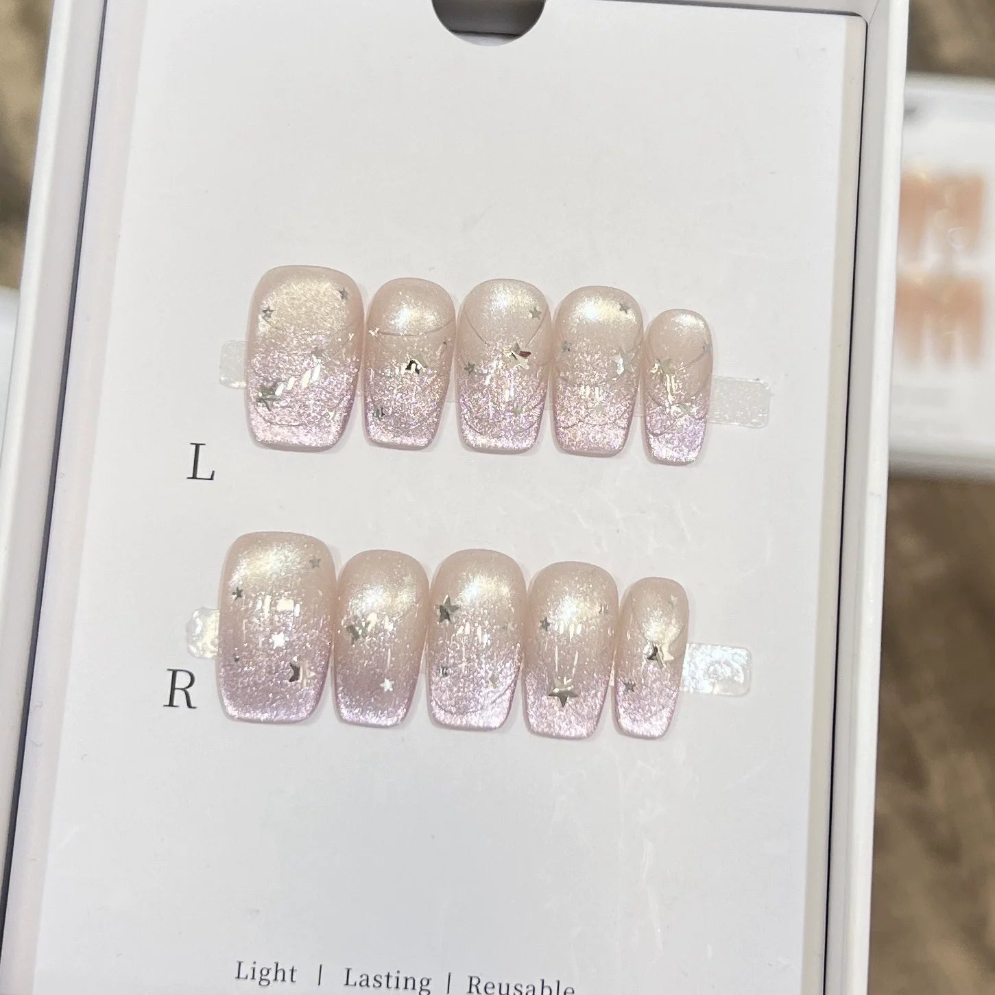 Rose Glaze Bow Press-On Nails, Coffin Medium