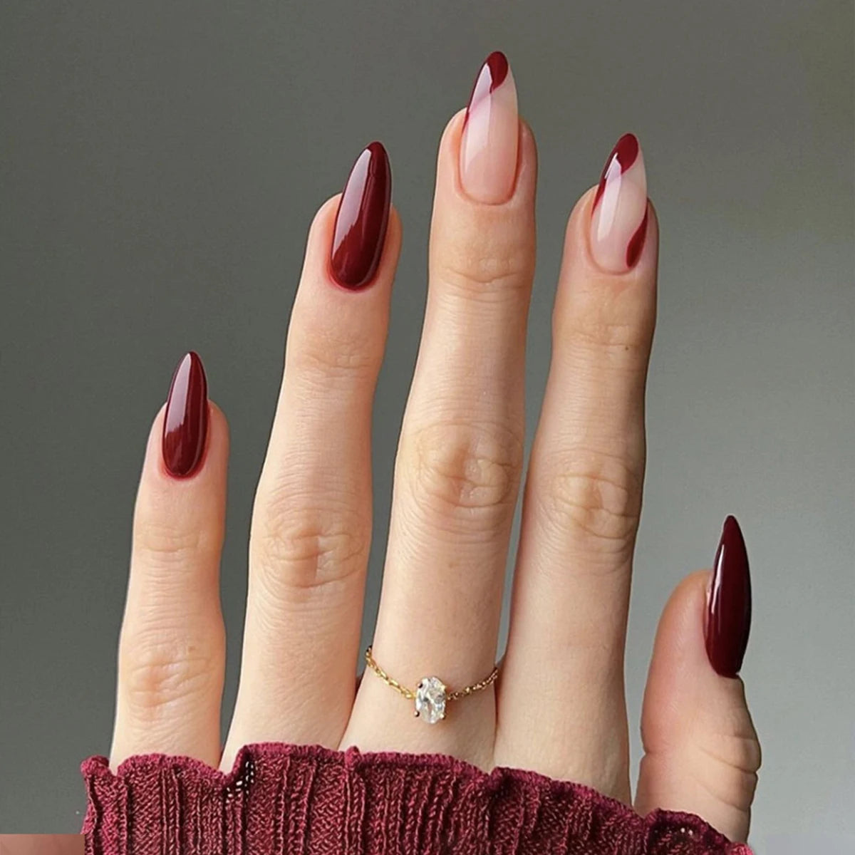 Lacquer Press-On Nails, Almond Medium