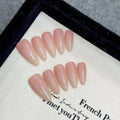 Retro Nude Press-On Nails, Almond Long