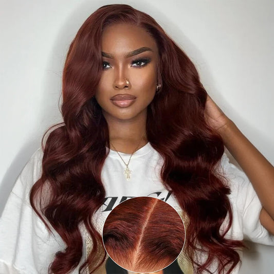 Body Wave Reddish Brown 7x5 Glueless Wig Human Hair Ready To Wear Brazilian 13x4 Preplucked Hairline Lace For Women No Glue